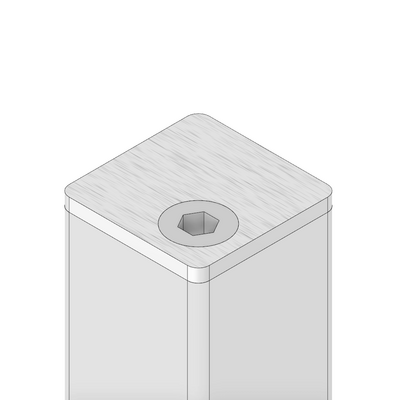 60-060-5 MODULAR SOLUTIONS ALUMINUM END CAP<br>32MM X 32MM W/HARDWARE